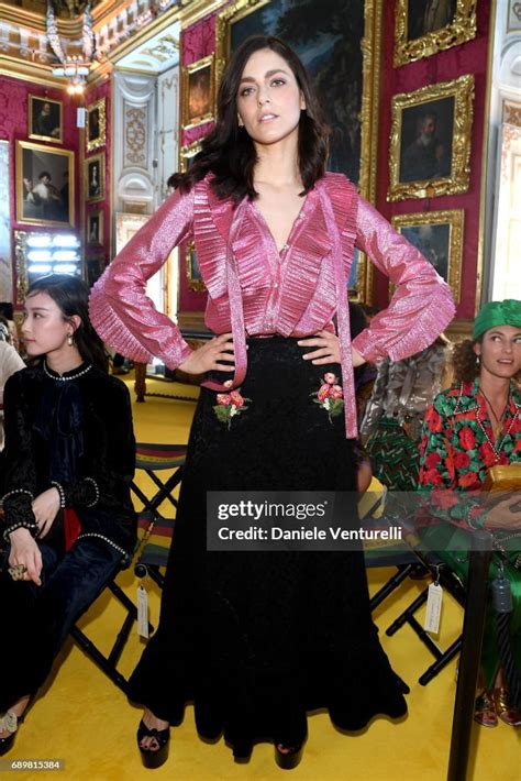 miriam leone gucci 2018|Miriam Leone attends the Gucci Cruise 2018 fashion show at .